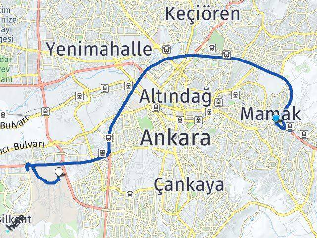 Misket Orta Doğu Teknik Üniversitesi (ODTÜ) Arası Kaç Km - Yol Tarifi