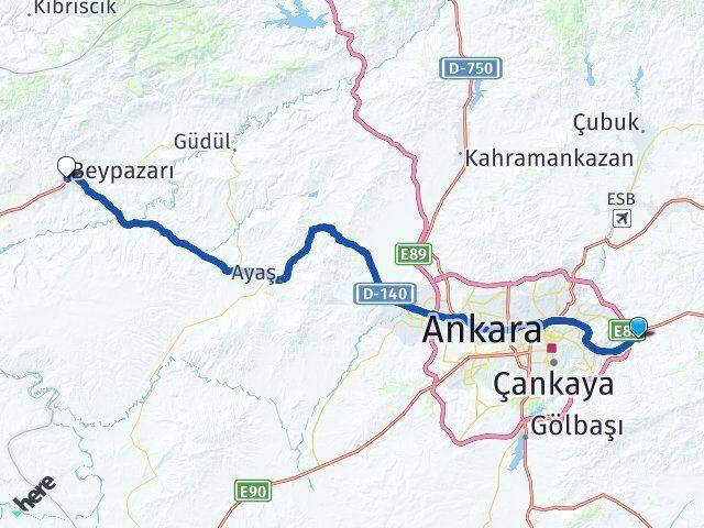 Ortaköy Beypazarı Arası Kaç Km - Yol Tarifi
