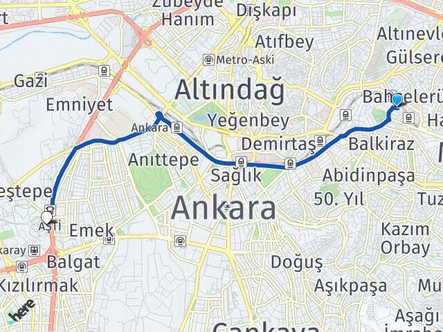 Şafaktepe Ankara AŞTİ Otogarı Arası Kaç Km - Yol Tarifi