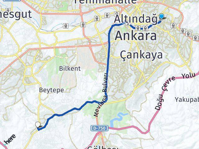 Şafaktepe İncek Arası Kaç Km - Yol Tarifi