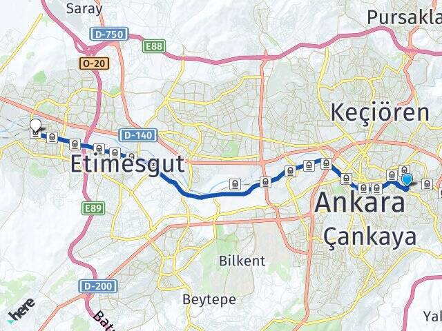 Saimekadın Sincan YHT Garı Arası Kaç Km - Yol Tarifi