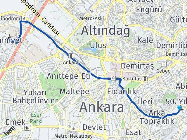 Şehit Cengiz Topel Gazi Üniversitesi Arası Kaç Km - Yol Tarifi