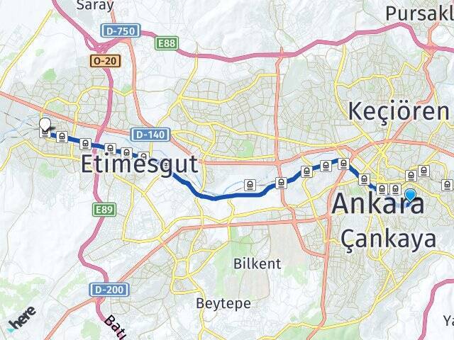 Şehit Cengiz Topel Sincan YHT Garı Arası Kaç Km - Yol Tarifi