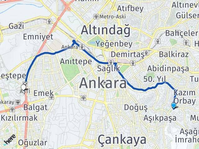 Türközü Ankara AŞTİ Otogarı Arası Kaç Km - Yol Tarifi