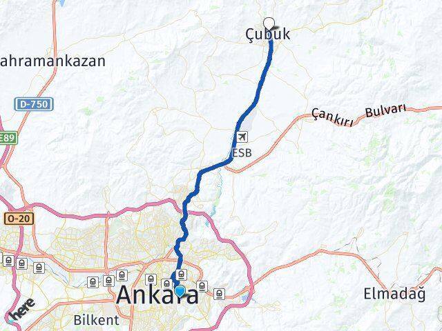 Türközü Çubuk Arası Kaç Km - Yol Tarifi