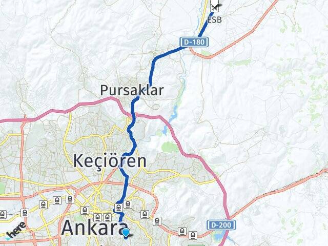 Türközü Esenboğa Havalimanı Arası Kaç Km - Yol Tarifi