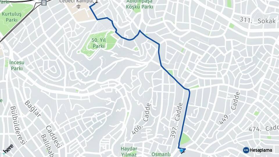 Türközü Fakülteler Arası Kaç Km - Yol Tarifi