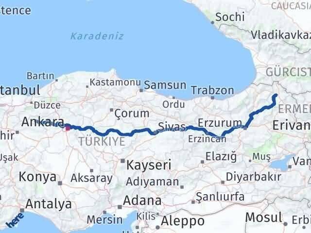 Ankara Nallıhan Ardahan Arası Kaç Km - Yol Haritası