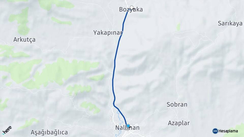 Ankara Nallıhan Bozyaka Nallıhan Arası Kaç Km - Yol Haritası