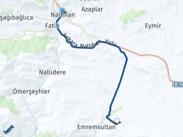 Ankara Nallıhan Hıdırlar Nallıhan Arası Kaç Km - Yol Haritası