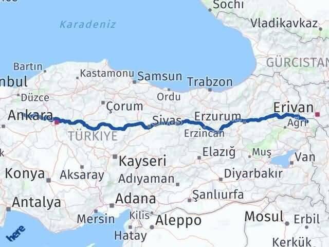 Ankara Nallıhan Iğdır Arası Kaç Km - Yol Haritası