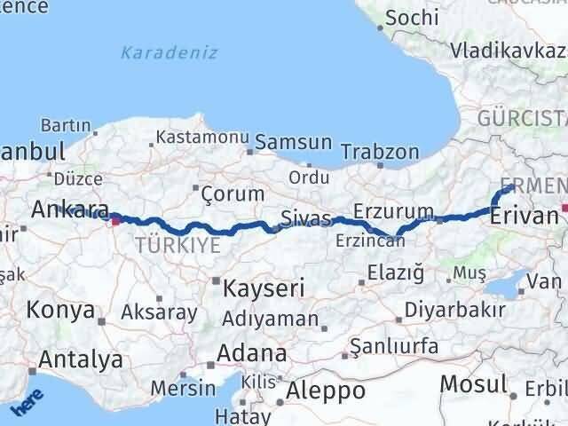 Ankara Nallıhan Kars Arası Kaç Km - Yol Haritası