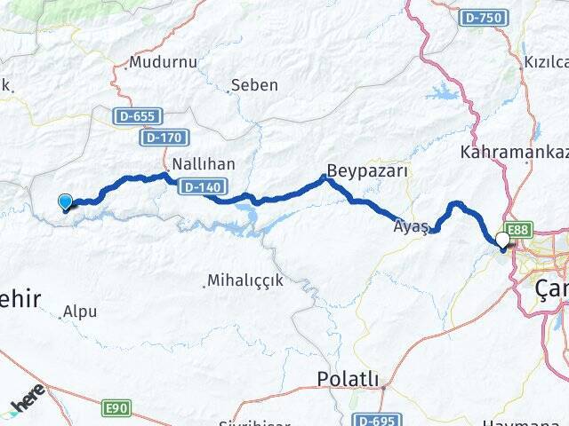 Osmanköy Sincan YHT Garı Arası Kaç Km - Yol Tarifi