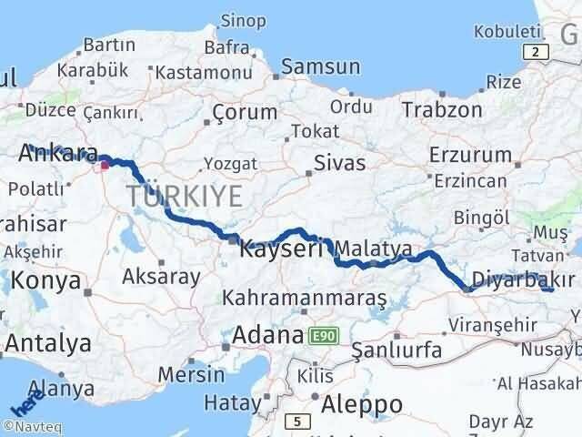 Ankara Nallıhan Siirt Arası Kaç Km - Yol Haritası