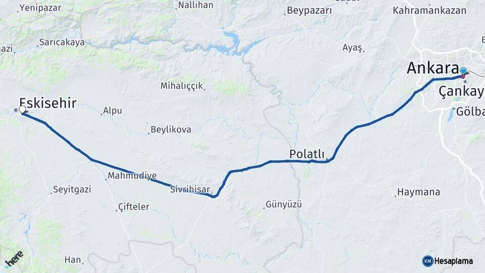 Ankara Odunpazarı Arası Kaç Km - Yol Tarifi