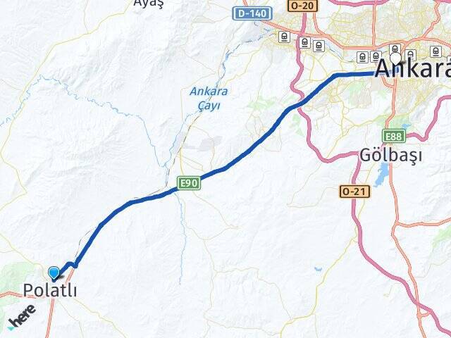 Çamlıca Ankara AŞTİ Otogarı Arası Kaç Km - Yol Tarifi