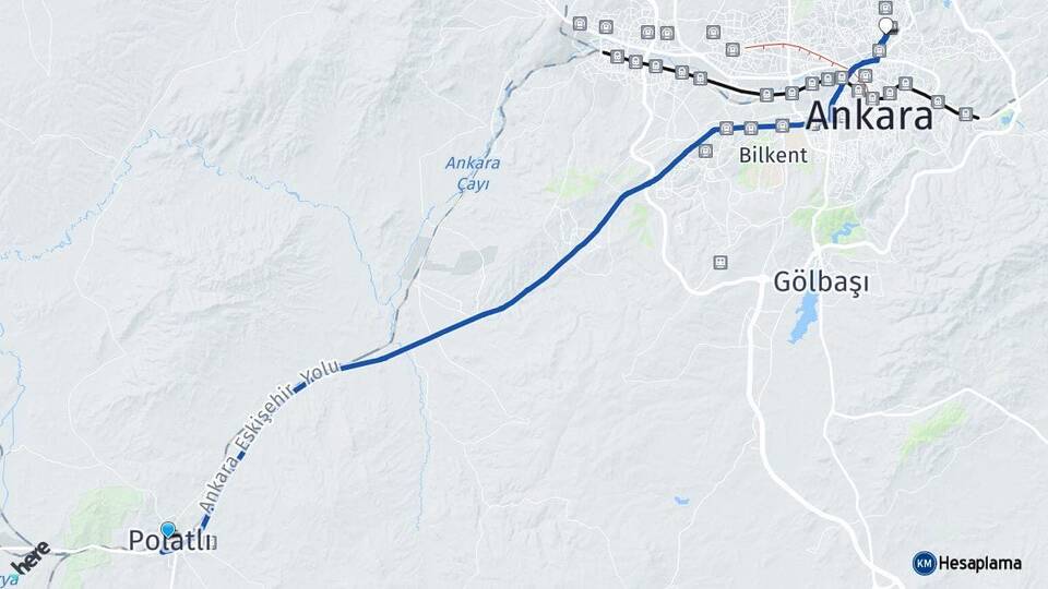 Ankara Polatlı Keçiören Arası Kaç Km - Yol Haritası