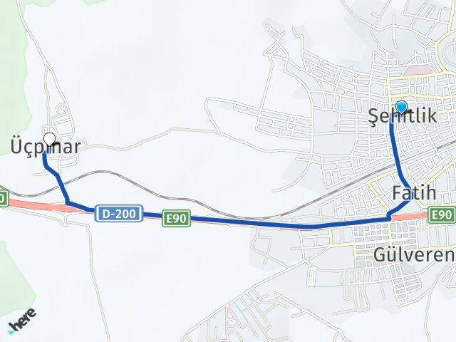 Şehitlik Üçpınar Arası Kaç Km - Yol Tarifi