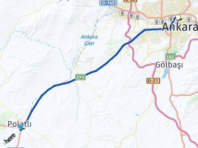 Şentepe Ankara Tren Garı Arası Kaç Km - Yol Tarifi