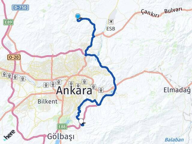 Abadan Yıldırım Beyazıt Üniversitesi Arası Kaç Km - Yol Tarifi