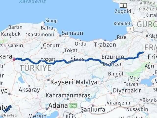 Ankara Sarıkamış Kars Arası Kaç Km - Yol Haritası