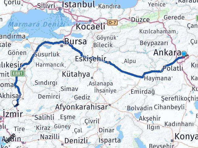 Ankara Saruhanlı Manisa Arası Kaç Km - Yol Haritası