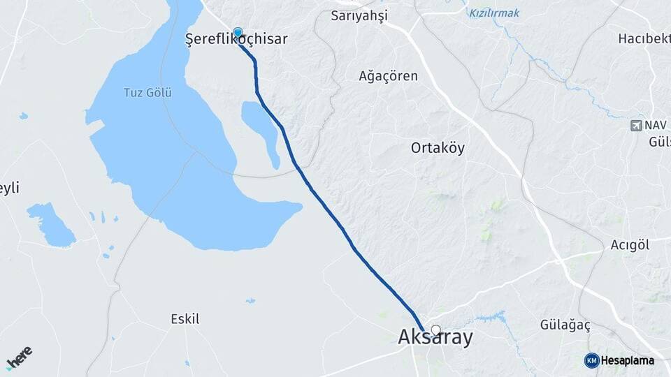 Ankara Şereflikoçhisar Aksaray Arası Kaç Km - Yol Haritası