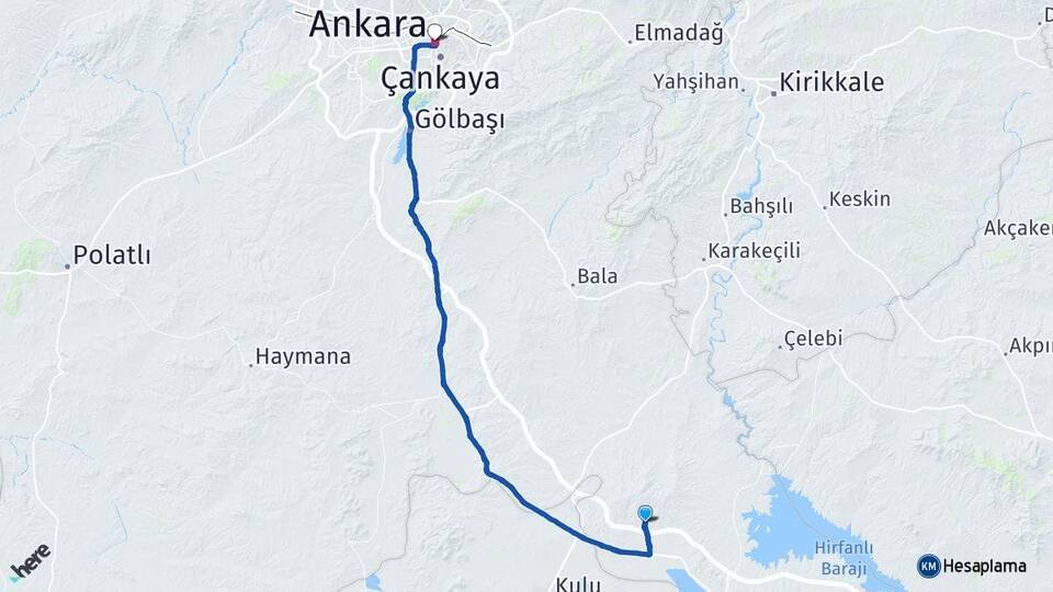 Büyükkışla Ankara Arası Kaç Km - Yol Tarifi