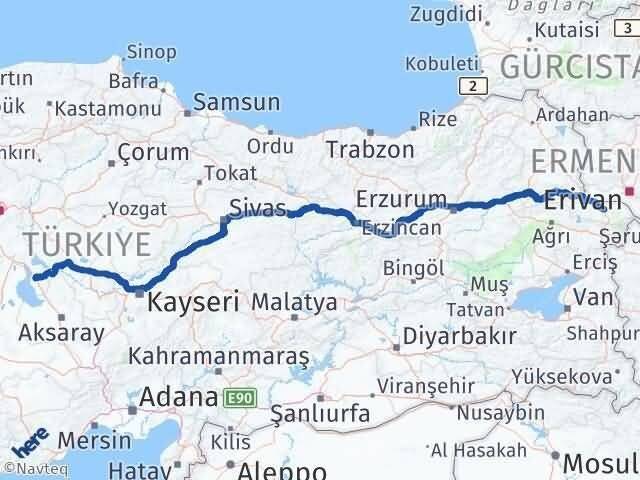 Ankara Şereflikoçhisar Iğdır Arası Kaç Km - Yol Haritası