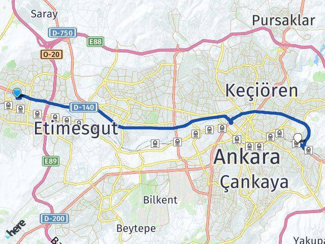 Akşemsettin Mamak Arası Kaç Km - Yol Tarifi