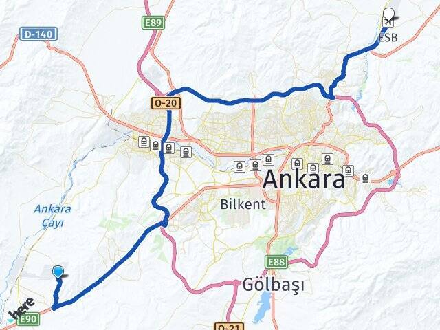 Alcı Esenboğa Havalimanı Arası Kaç Km - Yol Tarifi