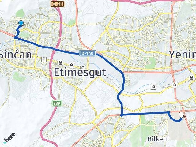 Fatih Orta Doğu Teknik Üniversitesi (ODTÜ) Arası Kaç Km - Yol Tarifi