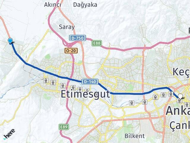 Fevzi Çakmak Ankara Tren Garı Arası Kaç Km - Yol Tarifi