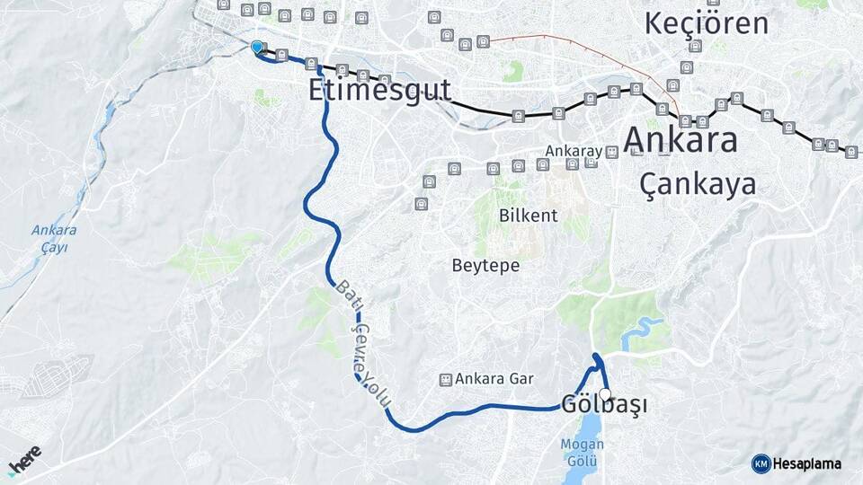 Ankara Sincan Gölbaşı Arası Kaç Km - Yol Haritası