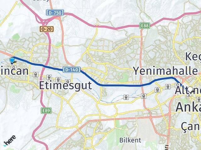 İstasyon Ankara Tren Garı Arası Kaç Km - Yol Tarifi