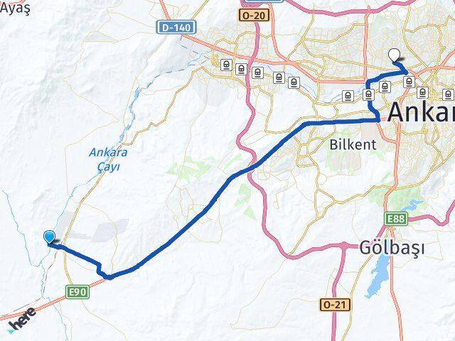 Malıköy Başkent OSB Yenimahalle Arası Kaç Km - Yol Tarifi