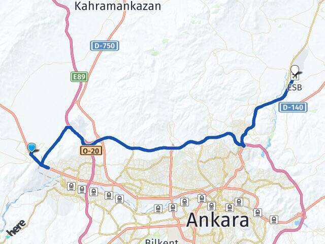 Menderes Esenboğa Havalimanı Arası Kaç Km - Yol Tarifi