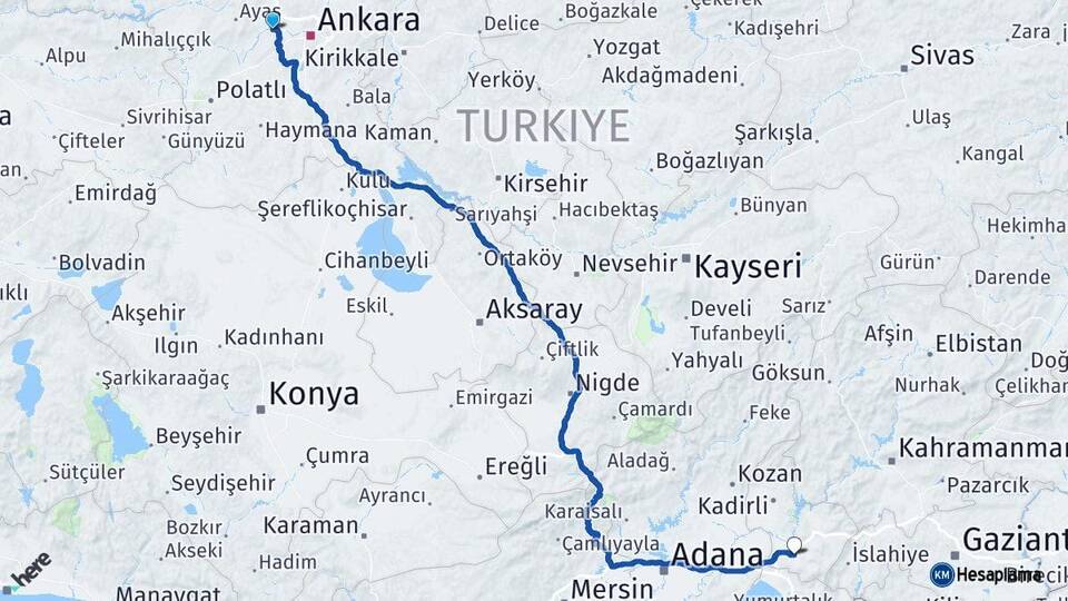 Ankara Sincan Osmaniye Arası Kaç Km - Yol Haritası