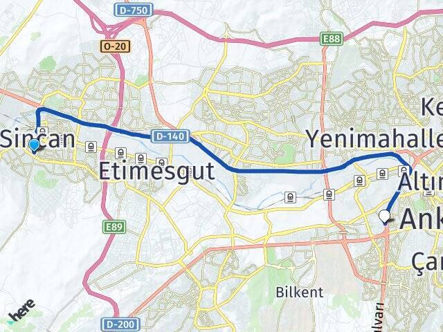 Pınarbaşı Ankara AŞTİ Otogarı Arası Kaç Km - Yol Tarifi