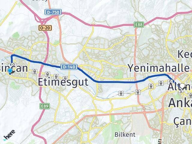 Pınarbaşı Ankara Tren Garı Arası Kaç Km - Yol Tarifi