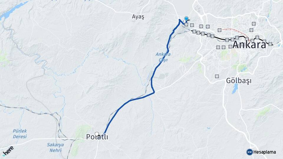 Ankara Sincan Törekent Polatlı Arası Kaç Km - Yol Haritası