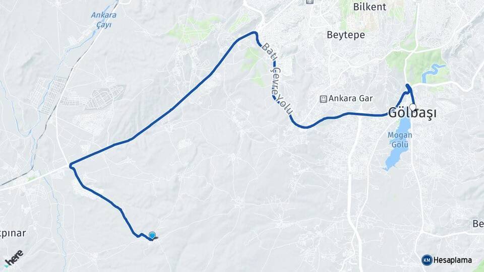 Ücret Gölbaşı Arası Kaç Km - Yol Tarifi