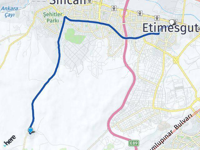 Ankara Sincan Yenipeçenek Etimesgut Arası Kaç Km - Yol Haritası