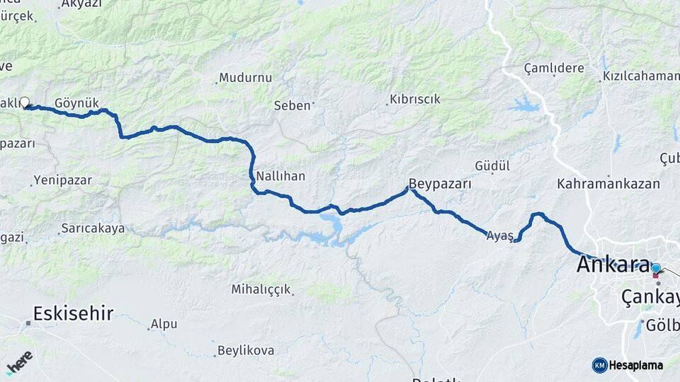 Ankara Taraklı Sakarya Arası Kaç Km - Yol Haritası