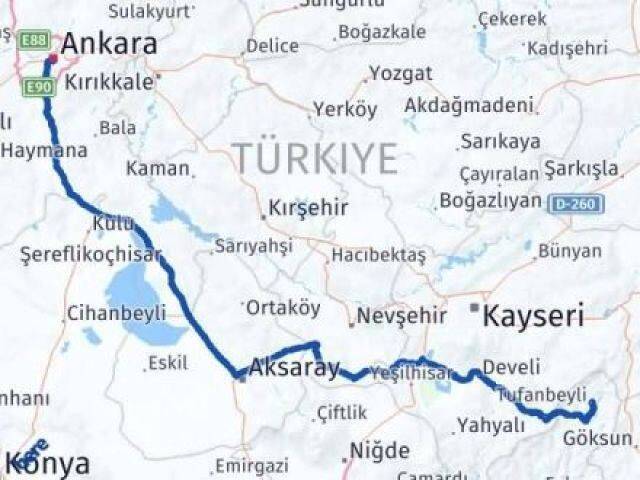Ankara Tufanbeyli Adana Arası Kaç Km - Yol Haritası
