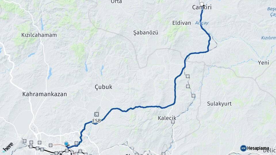 Yenimahalle Çankırı Arası Kaç Km - Yol Tarifi