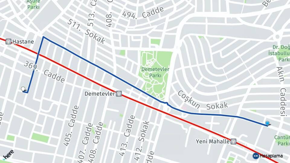 Ankara Yenimahalle Demetevler Yenimahalle Arası Kaç Km - Yol Haritası