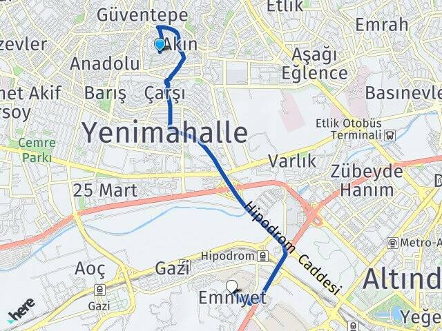 Ergenekon Gazi Üniversitesi Arası Kaç Km - Yol Tarifi