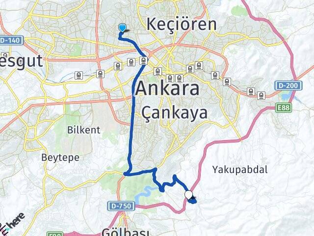 Esentepe Yıldırım Beyazıt Üniversitesi Arası Kaç Km - Yol Tarifi
