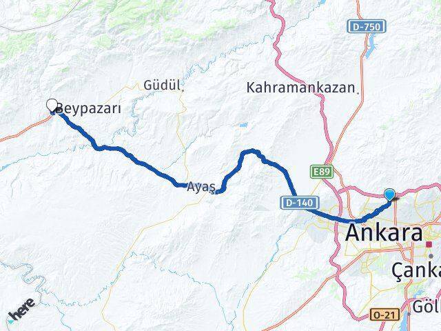 İvedikosb Beypazarı Arası Kaç Km - Yol Tarifi